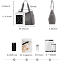 Miniatyrbillede 2 af 5: Kvinders Lærred Tote Håndtasker Multi-lomme Retro Casual Skuldertaske Top Håndtag Satchel Tote Pung