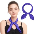Miniatyrbilde 1 av 5: Silkefølelse Skjerf Kvadratisk Chiffon Skjerf Ensfarget Bandanas Retro Skjerf for Kvinner Hals Skjerf Veske Skjerf