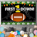 Pikkukuva 4 / 4: Jalkapalloteemainen 1. syntymäpäivätausta Ensimmäinen syntymäpäiväjuhlat Koristeet Ensimmäinen vuosi alas Touchdown Rugby Tausta Vastasyntyneen syntymäpäiväbanneri