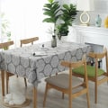 Miniatyrbillede 2 af 5: Retro Grå Dug - Rektangulær Dug i Bomuld og Linned - Velegnet til Indendørs og Udendørs (Grå, 90×90cm)