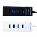 Miniatyrbilde 7 av 7: USB-hub 4 porter USB 3.0 C HUB Super Speed Data Hub kompatibel med Windows, Mac OS, Linux, Macbook, Laptop, Notebook - svart