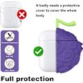 Miniatyrbild 4 av 5: AirPod 2/1 Fodral Trendig Design Cover för Söt Cartoon 3D Kawaii Kul Mjuk Designer Mode Cool Unik Vacker för Flickor Pojkar Tonåring Girly Lila Frukt