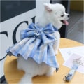 Miniatyrbild 1 av 7: Hundklänning Selar För Små Hundar Flicka Valp Katt Kanin Kläder Outfit Rutig Husdjur Katt-Himmelsblå Rutnät Xxl