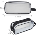 Miniatyrbillede 5 af 5: Stor Netpenal, Klar Penal med 2 Rum, Penaltaske med Håndholdt Transparent Makeuptaske