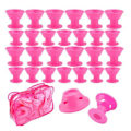 Miniatyrbillede 3 af 5: Silikonehårkrøllesæt, små silikonehårruller - Pink 30 stk.