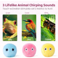 Pikkukuva 2 / 5: Chirping Cat Toys Balls with Silver Vine Catnip, 3 Pack Fluffy Interactive Cat Kicker, 3 Lifelike Animal Sounds, Kitty Kitten Catnip Exercise Toys
