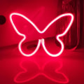 Miniatyrbillede 1 af 5: USB eller 3-AA batteridrevne neon LED-lys til borddekoration, pigers soveværelse, vægdekoration, børns fødselsdag, bryllupsfestartikler (rød)