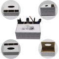Miniatyrbillede 3 af 5: Rektangulær servietbeholder, moderne servietbeholder, multifunktionel tabletstativ-arrangør med 3 rum, passer til kontor/hjem/hotel