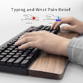 Miniatyrbild 2 av 4: Handledsstöd, Ergonomiskt spelbord Tenkeyless 87 tangentbord handledsstöd för dator, bärbar dator, enkelt skrivande, avlastning hållbart bekvämt, 14 tum valnötsträ