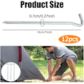 Miniatyrbilde 2 av 7: Teltplugger stormsikre, 12 stk 18 cm teltplugger, plugger jordspyd stabile, teltplugger camping, flyaluminium plugger jordspyd