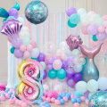 Miniatyrbillede 4 af 4: Havfrue Fødselsdag Dekoration Havfrue Balloner Kit Hav Balloner Havfrue Folieballon Havfrue Hale Balloner til Piger Havfrue Fest