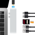 Pikkukuva 5 / 7: All-in-1-monitoiminen kaksipäinen Type-c-keskitin Telakointiasema Apple-kannettaville tietokoneille, joissa on USB-C (100 W PD) - hopea