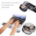 Miniatyrbillede 3 af 5: Keyboard Håndledsstøtte og Mus Håndledsstøtte Mussemåtte Sæt, Ergonomisk Hævnet Hukommelsesskum til Nem Skrivning & Smertelindring (Grå MaREle)