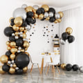 Miniatyrbild 5 av 5: 137 st svart, guld och silver ballongbåge kit, metallisk guld krom silverballonger för födelsedag och nyårsfest festdekorationer