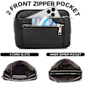 Miniatyrbild 4 av 5: Fanny Packs för kvinnor Cross Body Bag Läder Bältesväska Fashionable Midjeväska med justerbar rem Svart