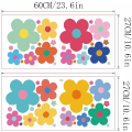 Miniatyrbillede 5 af 5: 48 Blomster Vægmærker, Vinyl Peel and Stick Boho Farverige Blomster Vægmærker til Børneværelse Soveværelse Stue Børneværelse Vægdækning