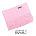 Miniatyrbillede 7 af 10: Cashmere Sjal Uld Shawl Ensfarvet Faux Cashmere Varmt Sjal Marineblå Tassel Sjal Til Kvinder Til Kvinder Shrimp color 70*200cm