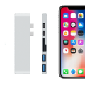 Pikkukuva 2 / 7: All-in-1-monitoiminen kaksipäinen Type-c-keskitin Telakointiasema Apple-kannettaville tietokoneille, joissa on USB-C (100 W PD) - hopea