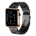 Pikkukuva 1 / 7: Yhteensopiva Apple Watch -rannekkeiden kanssa 38-40mm/42-44mm sarja 5/4/3/2/1, ohut hartsiranneke - 38-40mm - musta kukka