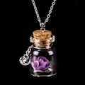 Miniatyrbillede 4 af 5: Vedhæng Choker Y-Halskæder Glasflaske i Glow Tiny Bottle Glas Halskæde Kæde Blomst Ønske Mørket Vedhæng Anden Kæde Smykker og Piger (Lilla, )