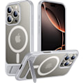 Pikkukuva 1 / 7: Magneettinen iPhone 16 Pro Max -kotelo, [Sisäänrakennettu näkymätön jalusta][Yhteensopiva MagSafe-tekniikan kanssa] [Sotilastason iskunkestävä] Ohut läpikuultava Silver for iPhone 16 Pro Max 6.9"