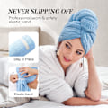 Pikkukuva 6 / 7: Suuri mikrokuitupyyhe naisille, anti-frizz pyyhe kuminauhalla | Erittäin imukykyinen | Speed ​​Pyyhe Blue