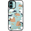 Miniatyrbilde 4 av 6: Kompakt iPhone 16 Pro Max Deksel [Lettvekt / 1,2 m 2X Militær Grad Fallbeskyttelse/Slank] - Kirsebær - Klar Svart Floating Capybara iPhone 16 Plus