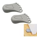 (Grey) Door Stop - Unspecified - Small Foot - TPR Rubber - 11x2.7 cm - 2 Pieces