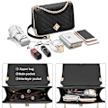 Miniatyrbillede 2 af 5: Crossbody tasker til kvinder, små håndtasker i PU-læder, skuldertaske, aftenclutch, quiltede tasker med kæde
