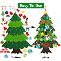 Miniatyrbilde 4 av 7: Filtet Juletresett, 1 meter DIY Dør- og Veggdekorasjon Juletre for Festtilbehør Julegaver Hjem Nyttår Julepynt Tree + 5m lights