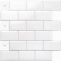 Pikkukuva 1 / 7: 10 arkkia laattatarroja 30*30cm 3d Premium kuorittava backsplash valkoinen keittiöön kylpyhuoneeseen