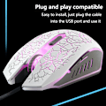 Miniatyrbild 5 av 7: Spelmus med sladd, USB optisk datormus med RGB-bakgrundsbelysning, 4 justerbar DPI ergonomisk spelare bärbar datormus - Vit