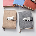 Miniatyrbillede 5 af 5: Låsbar dagbog med lås, genopfyldelig skrive notesbog med kombinationslås, lommebog kodeord notesblok med penneholder（Beige）