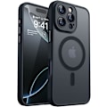 Pikkukuva 1 / 6: Magneettinen suojakotelo iPhone 16 Pro Max -puhelimelle täydellä kamerasuojauksella [Yhteensopiva Magsafen kanssa] [Läpikuultava matta] Suojaava puhelinkotelo, Hot Pink Black iPhone 16 Pro Max