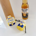 Miniatyrbild 2 av 5: Fodral för Airpod 1/2 Gen Söt, Silikon 3D Rolig Rolig Karaktär Air pods 1/2 Omslag, Dryck Design Skin, Snygga Nyckelkedjor Kits Fodral(Corola Öl)