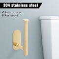 Miniatyrbillede 5 af 5: Toiletpapirholder til vægmontering, 3M selvklæbende toiletpapirholder SUS 304 rustfrit stål uden boring til badeværelse (børstet messing)