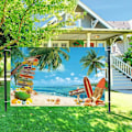 Miniatyrbild 5 av 5: Sommarstrand Bakgrund Sommar Hawaiiansk Strand Bakgrund Havsstrand Surfbräda Porträtt Fotografering Bakgrund Aloha Luau Födelsedagsfest Dekorationer Tillbehör