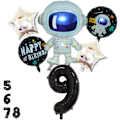 Pikkukuva 1 / 5: Avaruusilmapalloja Syntymäpäiville 9 Vuotta - Astronautti Ilmapallo, Avaruus Ilmapallot, Numero 9 Ilmapallo Musta, 9. Syntymäpäivä Koristeet Tähti Foliot Suuret