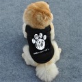 Miniatyrbillede 4 af 5: Fritidsbreve Hundepotprint Tynd Åndbar Pet Vest Kat Hvalp Sommertøj - Sort L