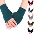 Miniatyrbild 5 av 5: Fingerless Gloves Stretchy Knitted Thumb Hole Mittens Solid Color Short Hand Warmers 1