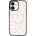 Miniatyrbilde 1 av 6: Kompakt iPhone 16 Pro Max Deksel [Lettvekt / 1,2 m 2X Militær Grad Fallbeskyttelse/Slank] - Kirsebær - Klar Svart Pearly Heart iPhone 16