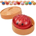 Mystery Dumplings Squishy - Giant Glitter Dumpling - Cute Glitter Dumpling Squishy - Anti-stress Squeeze Toy - Dumpling with Steamer