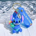 Pikkukuva 4 / 4: Anime söpö Stitch silikoninen avaimenperä, PVC-riipus avaimenperä renkaan pidike rannekoru tarvikkeet lapsille lahjat（Akin Stevie-sivuhalaus）