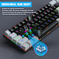Miniatyrbillede 4 af 9: V800 68-tasters mekanisk gaming tastatur, flerfarvet LED-baggrundsbelyst kabelforbundet tastatur, understøtter akseudskiftning, egnet til WinXP/10/11, MAC, Linux (blå akse) BlackGray