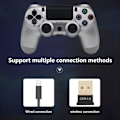 Miniatyrbild 4 av 5: Trådlös spelkontroll Controller Bluetooth Dual Head Gamepad Joystick Gamepad kompatibel med spelkonsol 4-silver