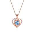 Pikkukuva 3 / 3: Sydänriipukset 14K kullatut 5A Cubic Zirconia -riipuskaulakorut naisille