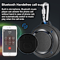 Miniatyrbild 5 av 5: Vattentät Bluetooth-högtalare för utomhusbruk, trådlös bärbar miniduschresehögtalare med subwoofer - svart