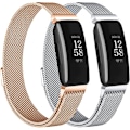 Miniatyrbillede 1 af 7: 2-pak remme kompatibel med Fitbit Inspire 2/ Inspire HR/Inspire, rustfrit stål metal mesh loop armbåndsurrem udskiftning
