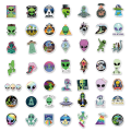 Miniatyrbillede 2 af 5: Aliens Stickers Pakke til Vandflasker Laptop, 100 stk Vinyl Vandtæt Æstetisk Rum UFO Dekaler til Scrapbog Computer Telefon Guitar Bagage