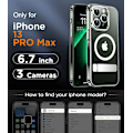 Pikkukuva 2 / 8: Magneettinen iPhone 16 Pro Max -kotelo, [Sisäänrakennettu näkymätön jalusta][Yhteensopiva MagSafe-tekniikan kanssa] [Sotilastason iskunkestävä] Ohut läpikuultava Clear-Stand iPhone 13 Pro Max
